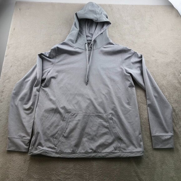 Vouri Men Hoodie Sweatshirt Large Gray Pullover Activewear Athleisure Drawstring - Picture 12 of 13